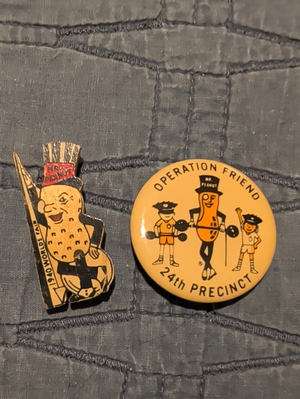 Peanuts Mr. Peanut Enamel And Operation Friend Pins